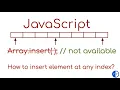 How to insert an element at any index into array in Javascript A trick