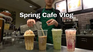 Starbucks Cafe Vlog Spring Launch Lavender drinks