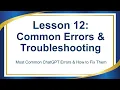 Lesson 12 Common Error Messages Troubleshooting