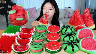 ASMR MUKBANG| 수박 디저트 아이스크림 탕후루 마카롱 젤리 먹방 & 레시피 DESSERT ICE CREAM MACARONS EATING