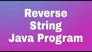 Reverse String java Program Input String From User
