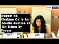 Lagu Augustina Chakma Calls for Media Justice at UN Minority Forum