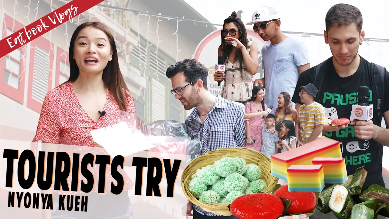 Tourists Try Traditional Nyonya Kueh in Singapore   Eatbook Vlogs   EP 45