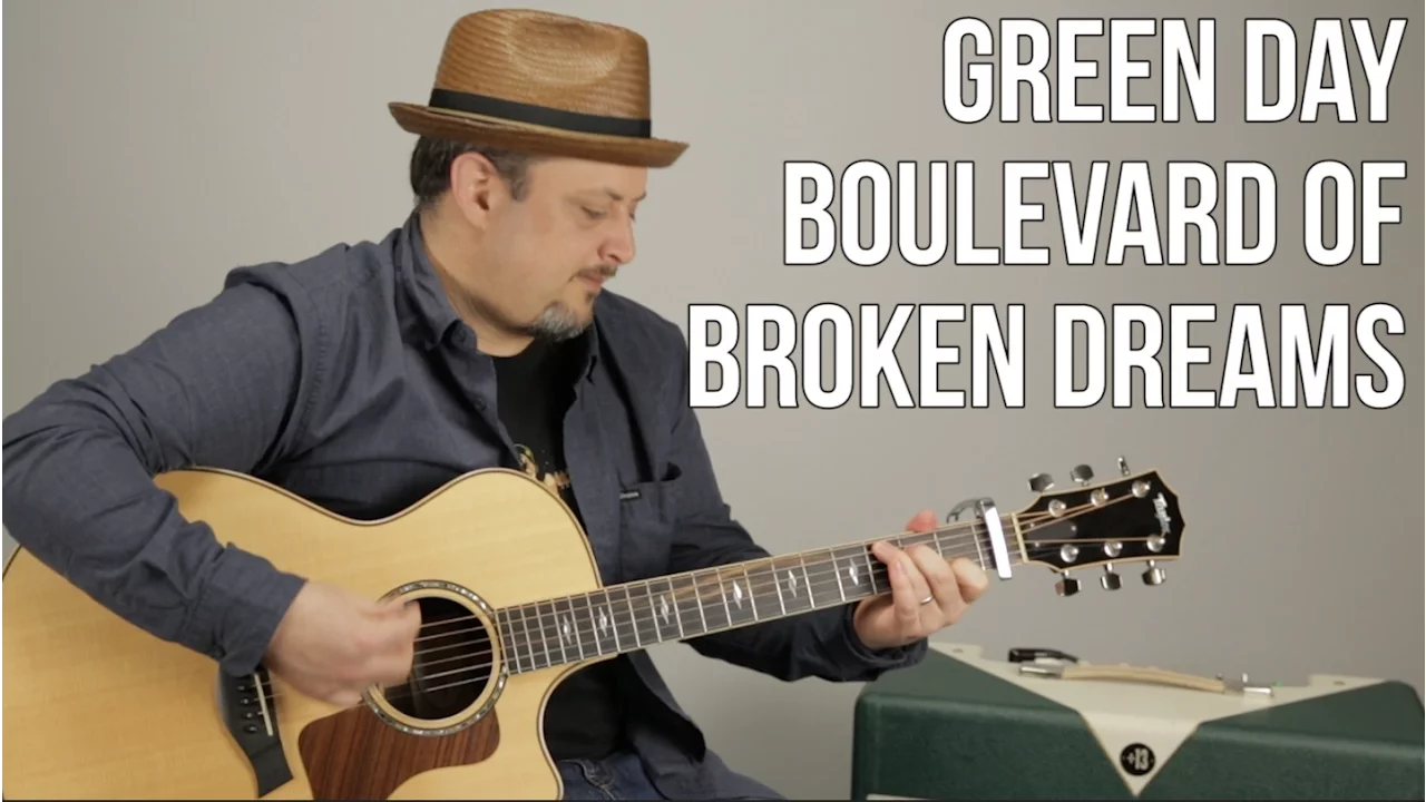 Green Day Boulevard of Broken Dreams Easy Acoustic Guitar Lesson + Tutorial
