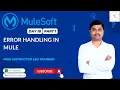 MULESOFT TRAINING DAY18 ERROR HANDLING IN MULE - PART1