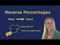 Reverse Percentages GCSE Maths Easy to Hard Exam Questions