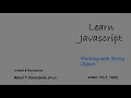 Learn Javascript Working with String Object - for Loop