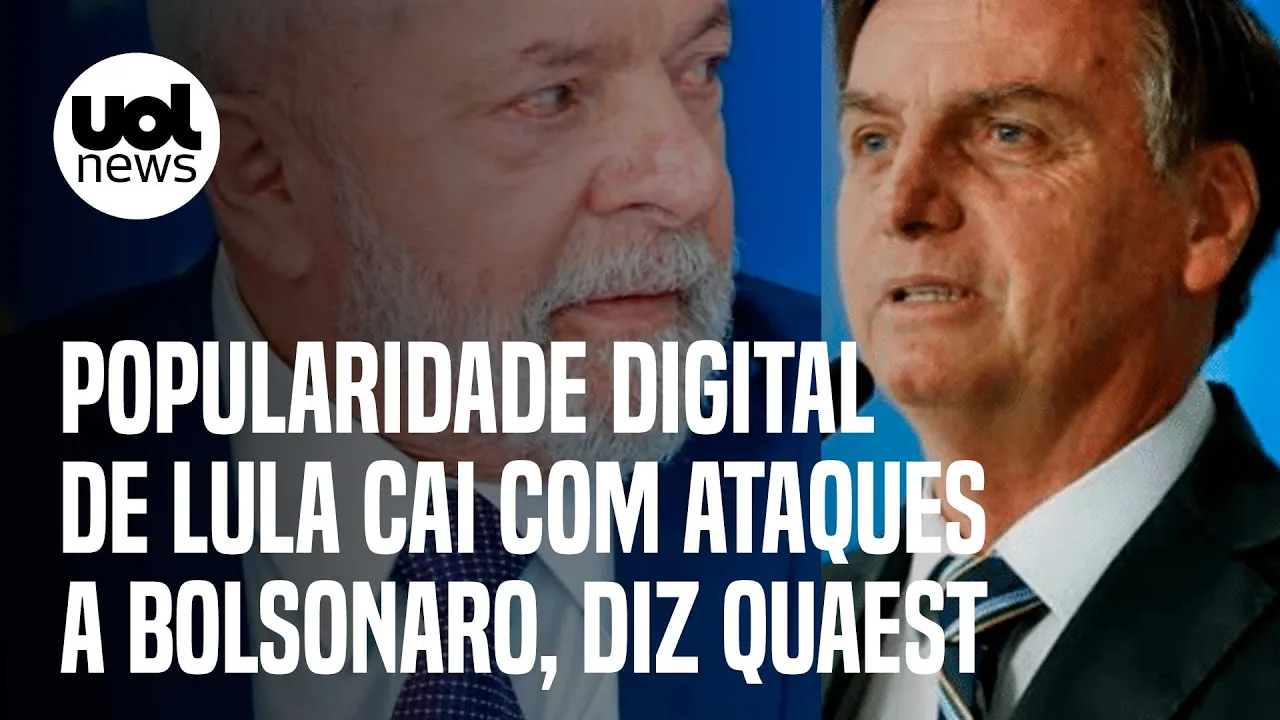 Popularidade digital de Lula cai com ataques a Bolsonaro, diz levantamento da Quaest