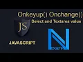 javascript select and Textarea onkeyup onchange