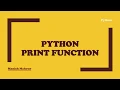Python - Print Function Working on Console Directly