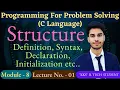 L - 7 1 Structure in C Definition Syntax Declaration and Initialization C Language