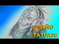 DISENO DE TATUAJE este GUERRERO AZTECA es diferente a todo lo que haz visto