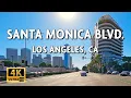 Santa Monica Boulevard - West End of Route 66 in California USA Driving Live Sound 4K