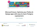 Sponsor Workshop Louise Grandjonc - Optimize Python Django apps with Postgres superpowers