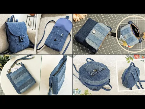 Download MP3 4 Old Jeans Ideas | DIY Denim Bags and Purse | Compilation | Bag Tutorial | Upcycle Craft