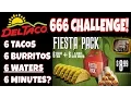 Del Taco 666 Challenge - 6 Tacos 6 Burritos 6 Waters in 6 Minutes FreakEating vs The World