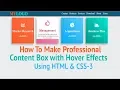 How To Make Professional Content Box With Hover Effects Using HTML and Css3