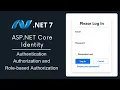 ASP NET Core Web App - Authentication and Authorization using Identity
