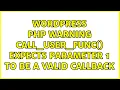 Wordpress PHP Warning call - user