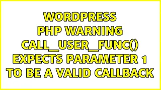 Wordpress PHP Warning call - user