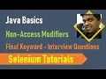 13A Java Basics for Selenium - Java Non Access Modifiers