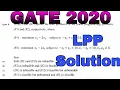 GATE 2020 MATHEMATICS SOLUTION GATE 2020 LINEAR PROGRAMMING PROBLEM SOLUTION