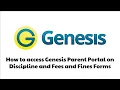 How to access Genesis Parent Portal on Discipline and Fees and Fines Forms