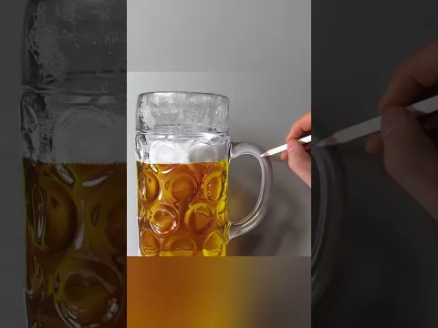 Hyper-realistic mug of beer #drawing