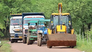 JCB 3dx Loading Mud in New Holland 3630 | John Deere 5050 | Tata 2518 Truck