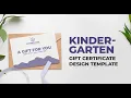 Kindergarten Gift Certificate Design Template