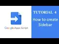 Google Apps Script Tutorial 4 How to Create a Sidebar in Google Spreadsheet or docs