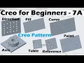 Creo Tutorial for Beginners - 7A Creo Pattern vs Geometry Pattern Creo Axis Direction Pattern