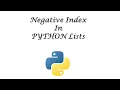 PYTHON TUTORIAL NEGATIVE INDEX IN PYTHON ACCESS LIST ELEMENTS USING NEGATIVE INDEX
