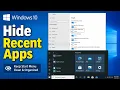 How to Hide Recently Added Apps in the Start Menu on Windows 10