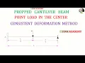 Consistent Deformation Method - Analysis of Propped Cantilever Beam Point Load in the Center