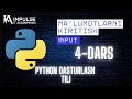 4-dars Pythonda ma lumot kiritish input