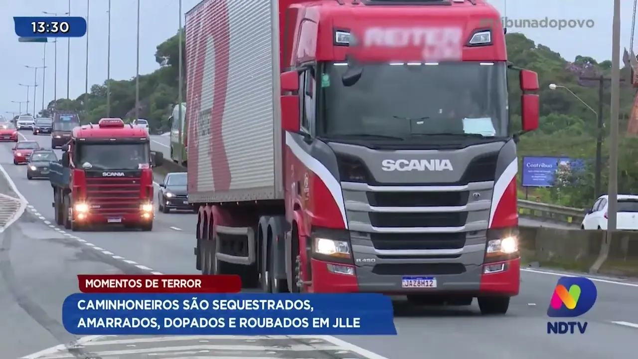 Momentos de terror: caminhoneiros são sequestrados, amarrados, dopados e roubados em Joinville