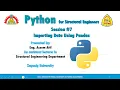 for structural engineers Importing Data Using Pandas