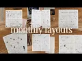12 Minimal Monthly Layout Ideas for diy planners bullet journaling