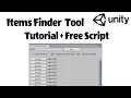 Find items in Unity - Tutorial Free Script