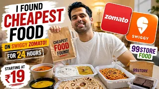 Eating everything under 99rs for 24 Hours || Cheapest Food 🥪🍚🍡🍬