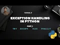 Tutorial 27 Exception Handling In Python Part 1