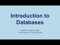 Introduction to Databases