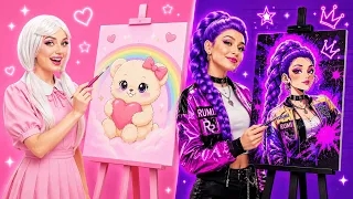 🎨✨ PINK STYLE VS RUMI HUNTRIX! ศึกวาดรูปและงานศิลปะสุดสร้างสรรค์ | 123 GO!
