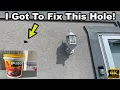 Patching Holes Along The House Using Sika Pro Ready Mix Stucco Patch How Is It How Did It Turn Out