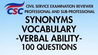 CSE Reviewer 2026 Synonyms Verbal Ability 100 Questions