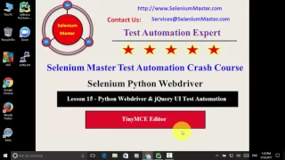 Lesson 15 Python Webdriver TinyMCE