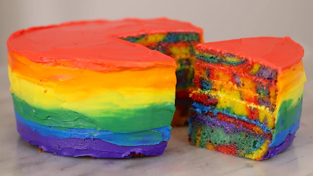 How to Make a Double Rainbow Cake! Gemma