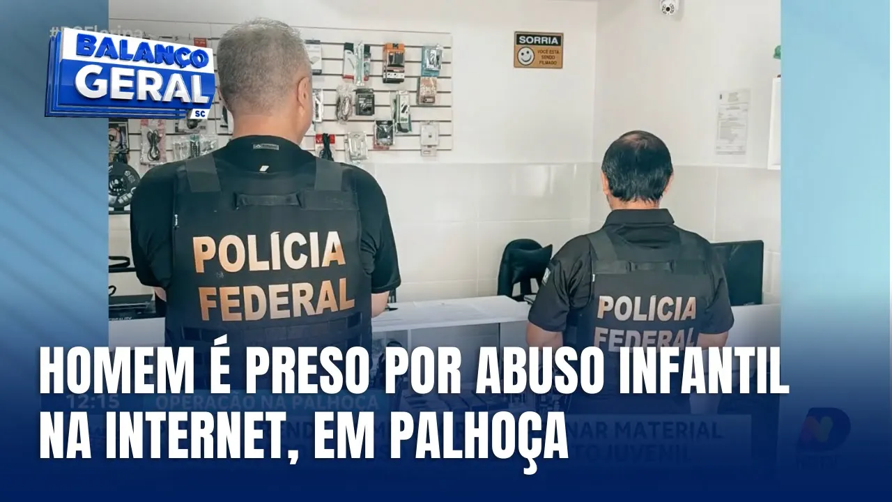 Polícia Federal prende suspeito de armazenar material de abuso infantojuvenil, em Palhoça