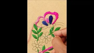butterfly with wow botanical flower tree hand embroidery for beginners 🌸🌸 hand embroidery tutorial
